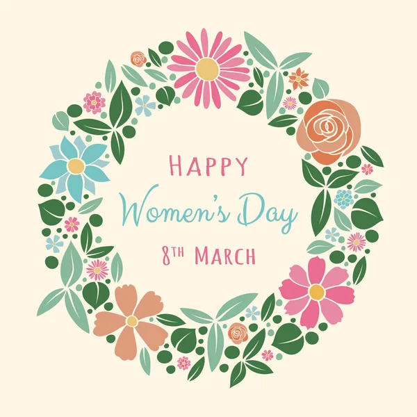 Beautiful Banner Hand Drawn Flowers Women Day Vector — Stock Vector