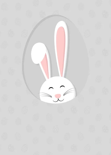 Cute Easter Bunny Ears Background Eggs Easter Background Copyspace Vector — Stock Vector