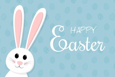 Paskalya tavşanı - şirin kart ile selamlar. Vektör. 
