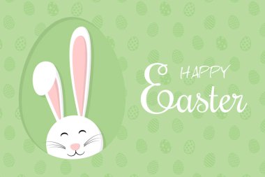 Paskalya - bunny ve dilek ile banner. Vektör.