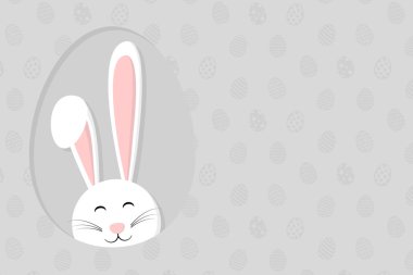 Şirin Paskalya bunny kulaklar ve boşaltmak panoramik üstbilgisiyle. Vektör.