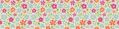 Retro tarzı - sorunsuz doku rengarenk çiçek afiş. Vektör.