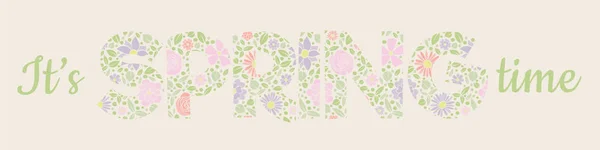 Banner Vibrante Primavera Com Texto Floral Vetor — Vetor de Stock