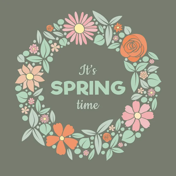 Spring Time Konzept Eines Pastellfarbenen Posters Vektor — Stockvektor