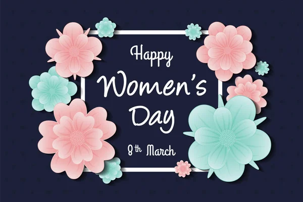 3月8日国际妇女节 一张带花的卡片概念 — 图库矢量图片