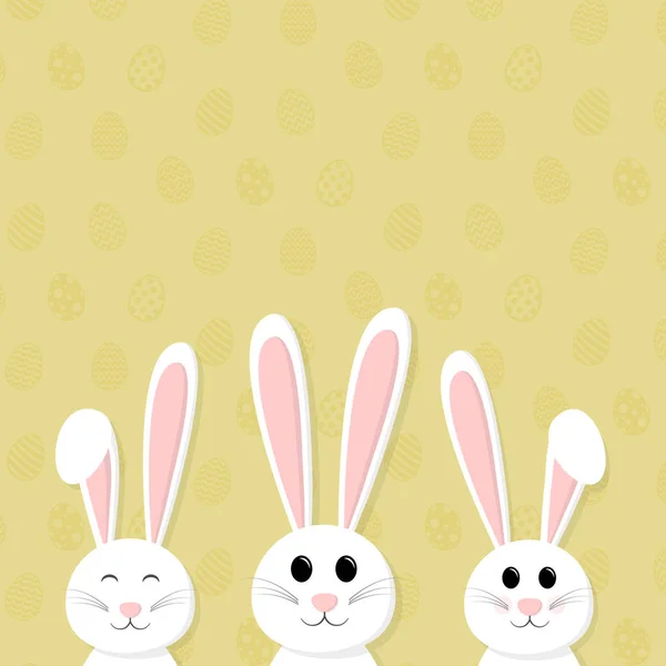 Mutlu Bunny Paskalya Tatili Için Bir Kart Düzeni Vektör — Stok Vektör