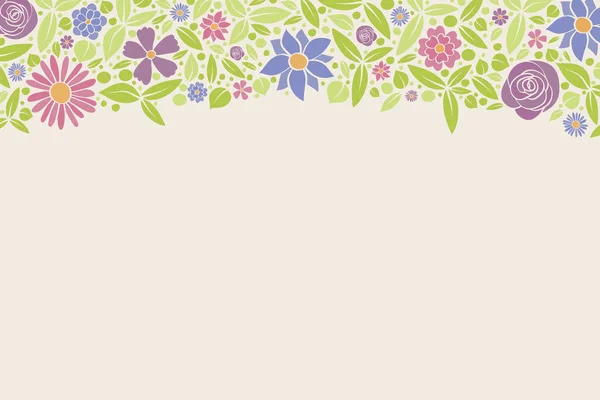 Layout Floral Poster Retro Style Background Copyspace Vector — Stock Vector