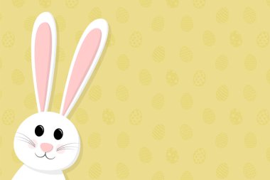 Mutlu bunny Paskalya tatili için bir kart düzeni. Vektör.