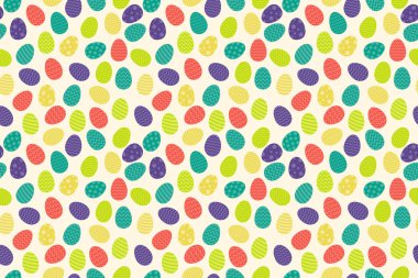 Paskalya duvar kağıdı - dekoratif yumurta ile sorunsuz doku. Vektör.