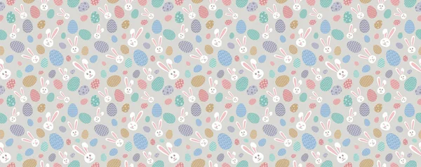 Easter Background Bunnies Colorful Eggs Vector — Stock Vector