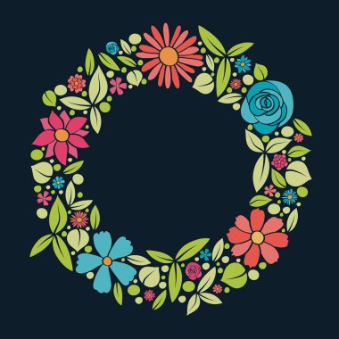 Retro tarzı çiçek poster düzeni. Arka plan ile boşaltmak. Vektör.