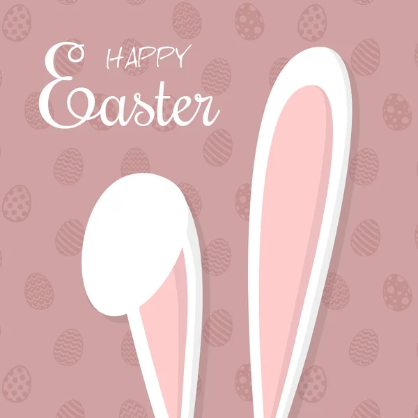 Mutlu Paskalya - bunny ve dilek ile pastel renkli kartpostal. Vektör.