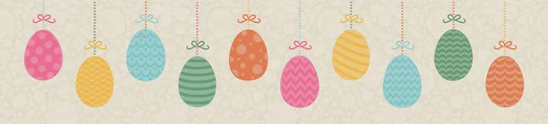Παστέλ Χρώματα Πανό Κρεμαστά Πασχαλινά Αυγά Φόντο Λουλούδια Διάνυσμα — Διανυσματικό Αρχείο