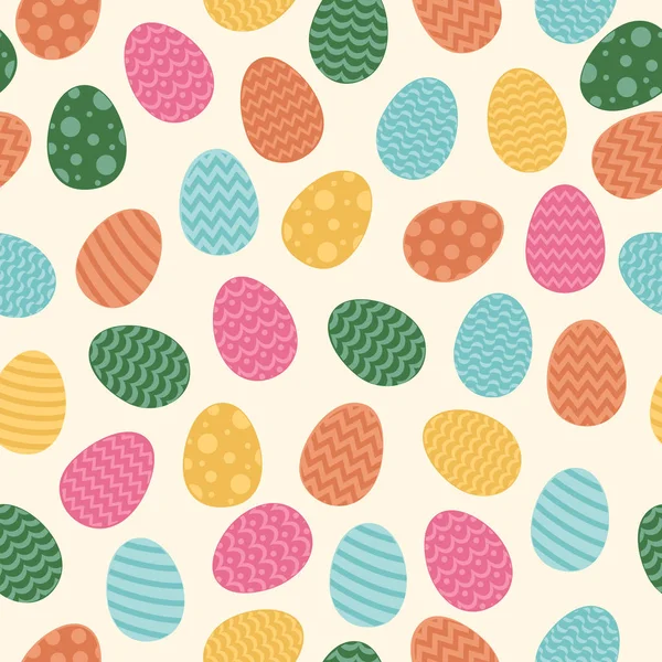 Easter Wallpaper Seamless Texture Decorative Eggs Vector — Stock Vector