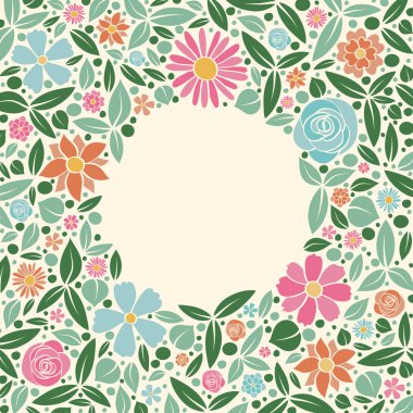 Retro tarzı çiçek poster düzeni. Arka plan ile boşaltmak. Vektör.