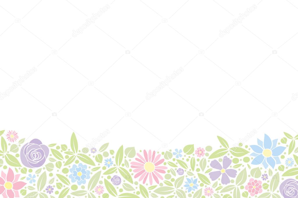 Background with vintage flowers and copyspace. Vector.