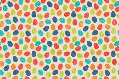 Paskalya renkli yumurta - sorunsuz arka plan ile kağıt ambalaj tasarımı. Vektör.