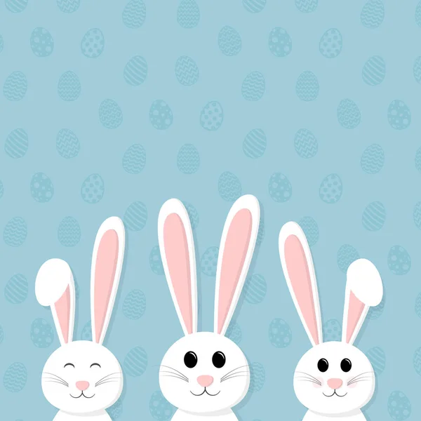 Happy Bunny Bakgrund Med Ägg Begreppet Ett Kort För Påsk — Stock vektor