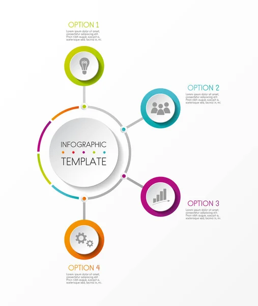 화려한 아이콘으로 비즈니스 Infographic 템플릿입니다 — 스톡 벡터