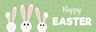 Mutlu tavşan - Paskalya panoramik bir başlıkla kavramı. Vektör.