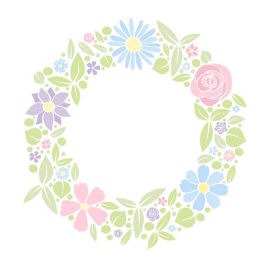 Şablon pastel ile bir poster / çiçek renkli. Anneler günü, kadının günü ve Sevgililer günü. Vektör.