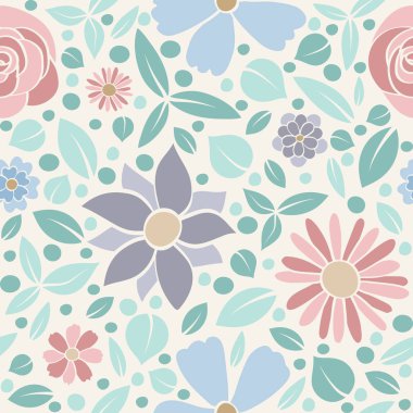 Güzel pastel renkli arka plan ile çiçekler. Anneler günü, kadının günü ve Sevgililer günü. Vektör.