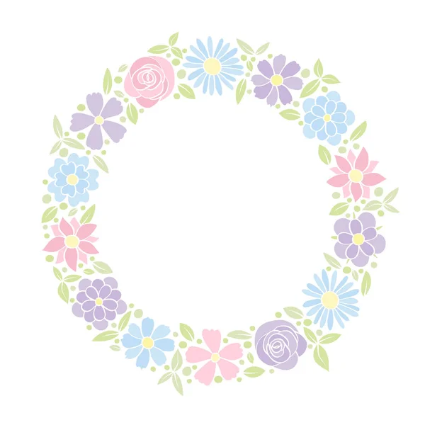 Fond Mignon Avec Des Fleurs Colorées Dessinées Main Copyspace Printemps — Image vectorielle