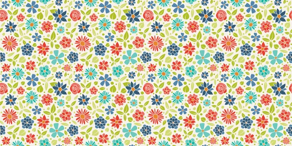 Beautiful Floral Background Seamless Pattern Hand Drawn Flowers Mother Day — Stock Vector