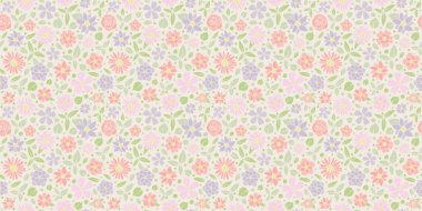 Sorunsuz çiçek desenli - şirin elle çizilmiş çiçekler ile kağıt ambalaj. Vektör