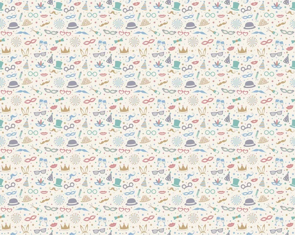 Party Background Seamless Pattern Funny Icons Vector — Stock Vector