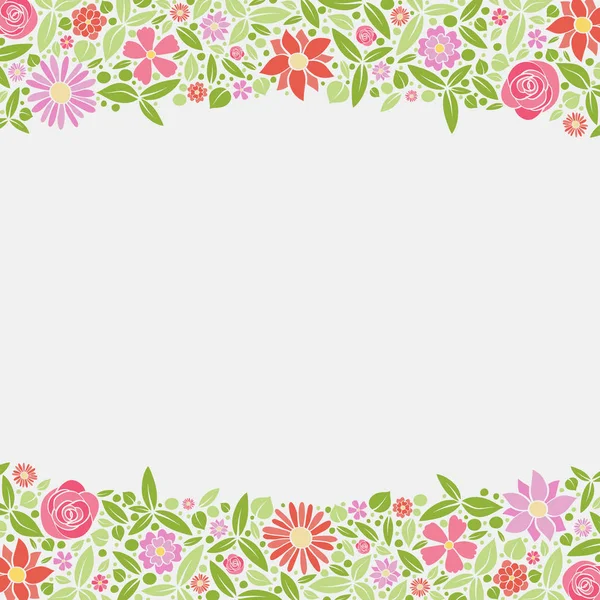 Vintage Floralen Hintergrund Mit Handgezeichneten Blumen Frühling Hochzeit Und Geburtstagskarte — Stockvektor