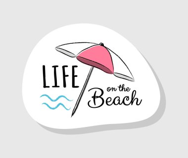 Pastel renkli yaz etiket komik metin ile retro tarzı. Vektör.