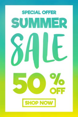 Renkli poster yaz Satılık. Vektör.