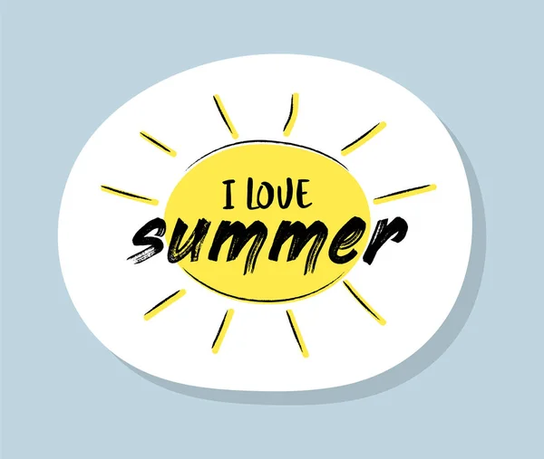 Cute Summer Icon Funny Text Vector — Stock Vector
