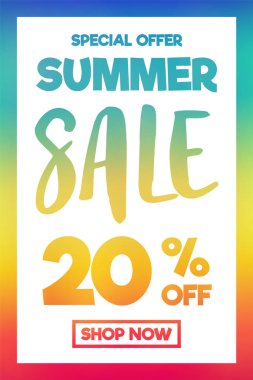 Renkli poster tasarımı yaz Satılık. Vektör.