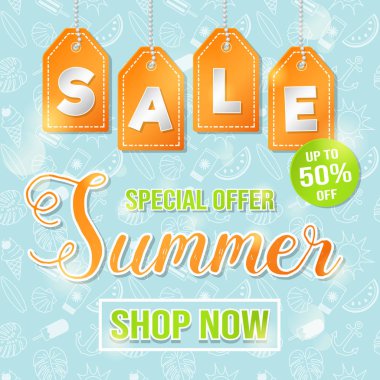 Yaz Yaz satış promosyon için arka plan kavramı. Vektör.