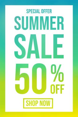 Yaz Satılık - renkli poster. Vektör.