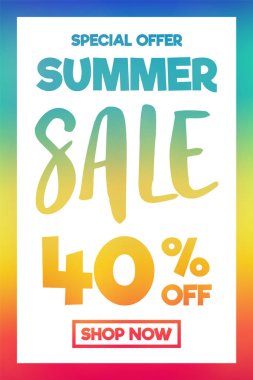 Renkli poster yaz Satılık. Vektör.