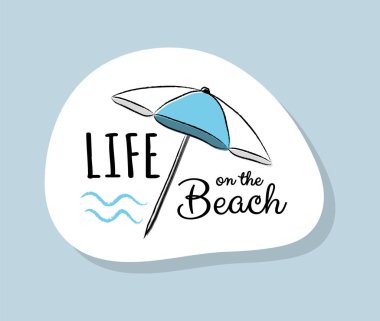 Komik metin ile sevimli yaz simgesi. Vektör.