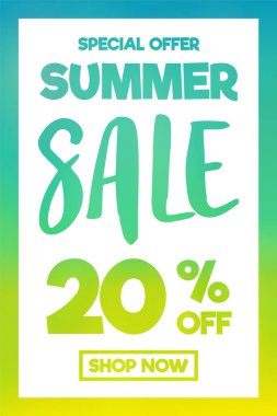 Yaz Satılık - özel fırsat. Renkli poster kavramı. Vektör.