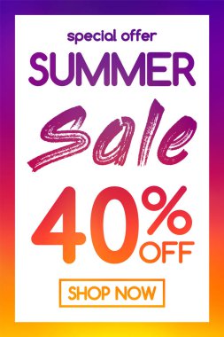 Yaz Satılık - renkli poster. Vektör.