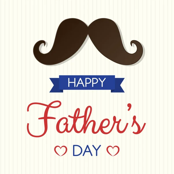 Happy Father Day Funny Background Mustache Greeting Vector — Stock Vector