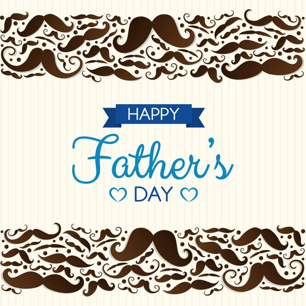 Father Day Card Funny Mustaches Vector — Stock Vector