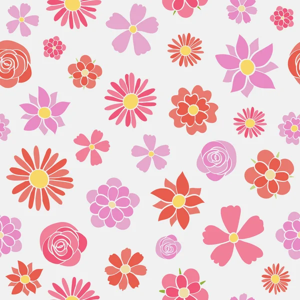 Pastellfarbener Hintergrund Mit Blumen Nahtloses Muster Muttertag Frauentag Und Valentinstag — Stockvektor