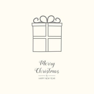Noel selamlar ile çizilmiş hediye ver. Vektör.