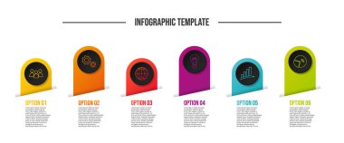 Yuvarlak Infographic şablonu - iş zaman çizelgesi. Vektör