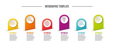 Renkli Infographic iş ikonları/simgeleri ile. Vektör