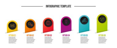 İş ikonları/simgeleri - şirket zaman çizelgesi ile şirket kilometre taşı. Vektör