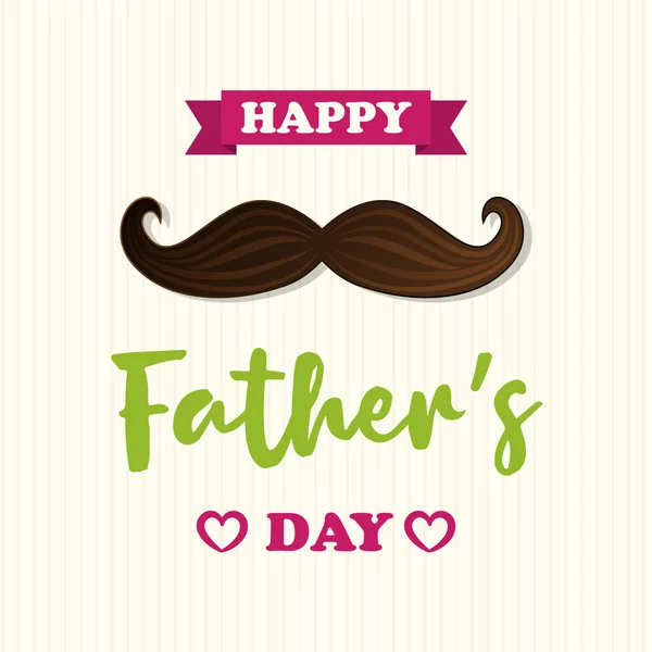 Concept Card Funny Moustache Father Day Vector — Stock Vector