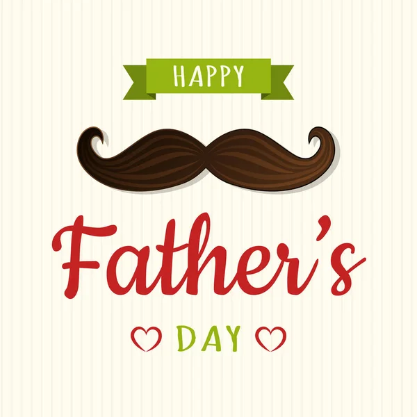 Father Day Cute Poster Mustache Vector — Stock Vector